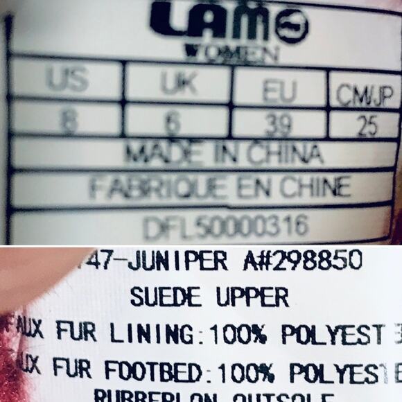 Lam JUNIPER Raspberry Suede Fur Lined Boots Mid Calf Size 6 - Picture 4 of 4